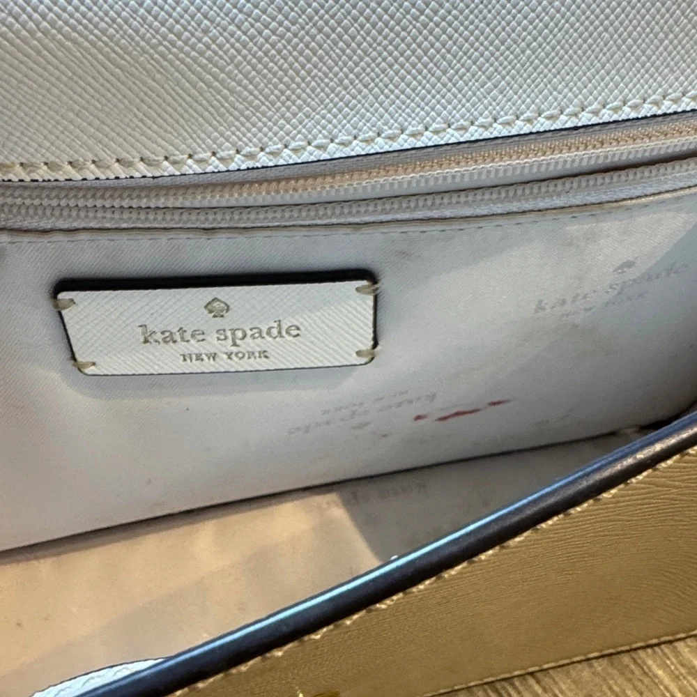 Kate Spade Ivory Madison Convertible Crossbody with Gold Chain and Leather Strap